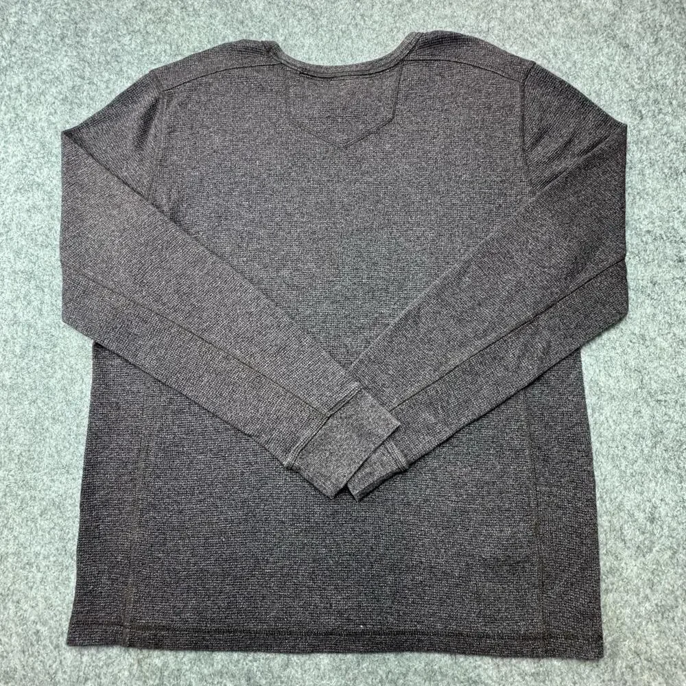 Eddie Bauer Sweater Mens XLT Gray Thermal Knit Crewneck Long Sleeve Pullover